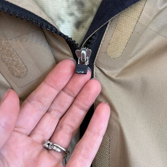 Vintage Orage Women’s Small Tan Ski Snowboarding Jacket Waterproof Hooded Zip - Picture 7 of 15